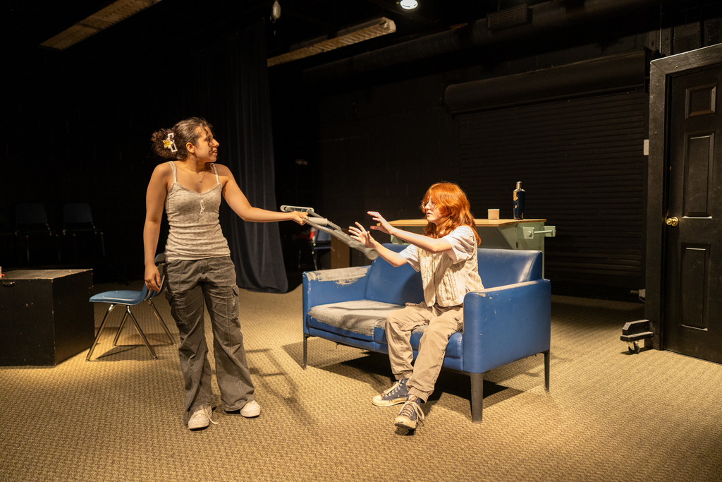 students rehearsing their scenes for the acting showcase