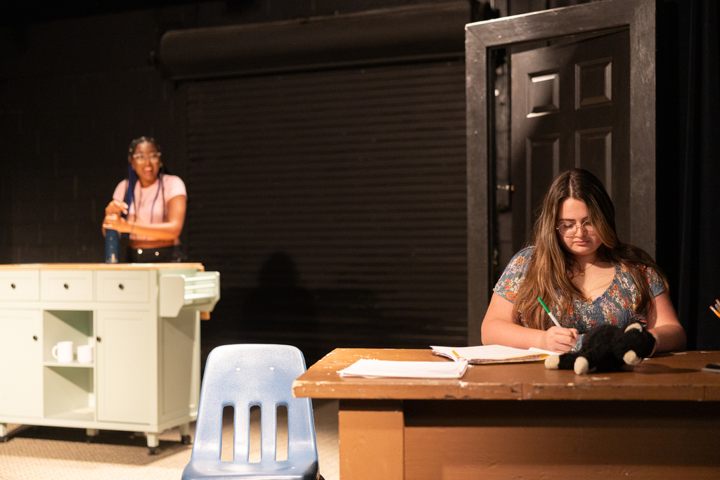 students rehearsing their scenes for the acting showcase