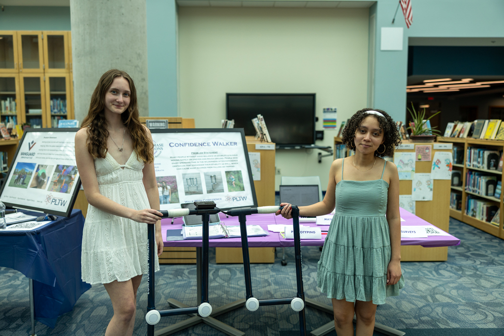 Students presenting their PLTW projects