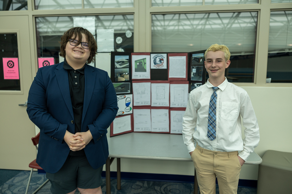 Students presenting their PLTW projects