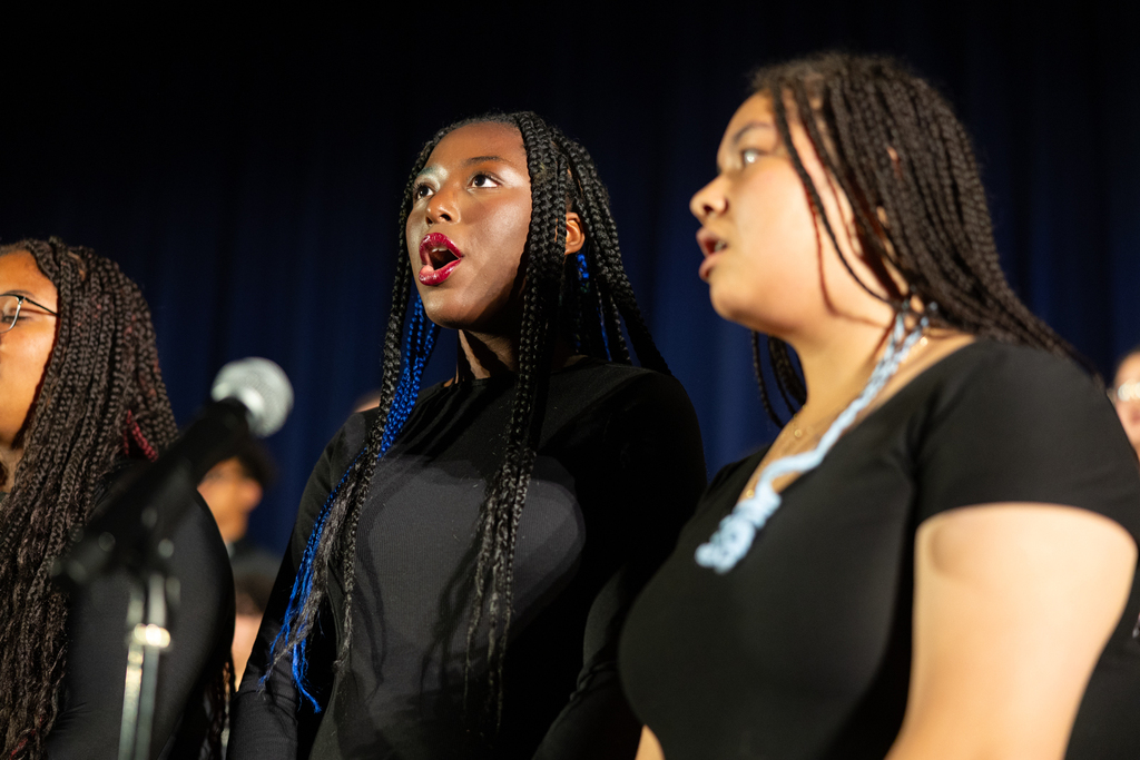 students singing
