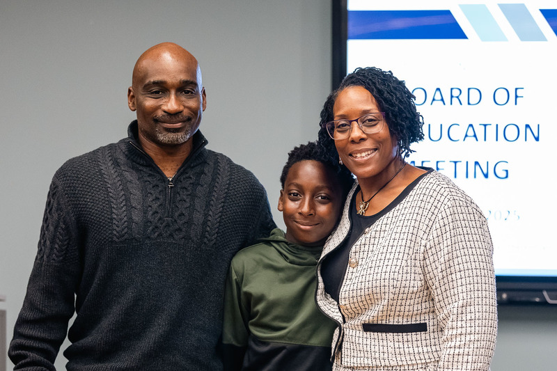 Katrina with her husband and son