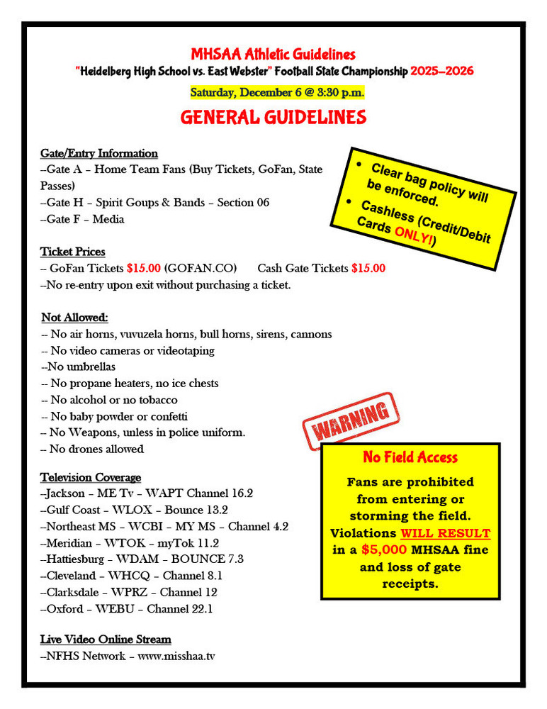 MHSAA Guidelines