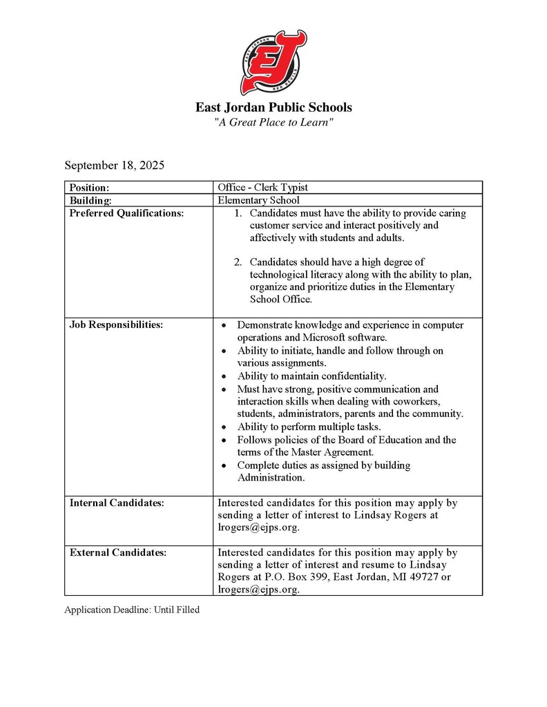 EJES Clerk Typist