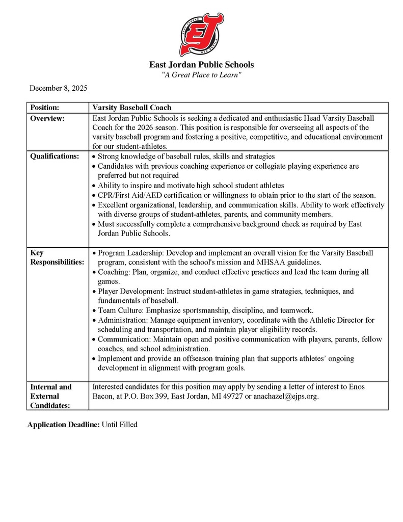 Varsity Baseball Coach