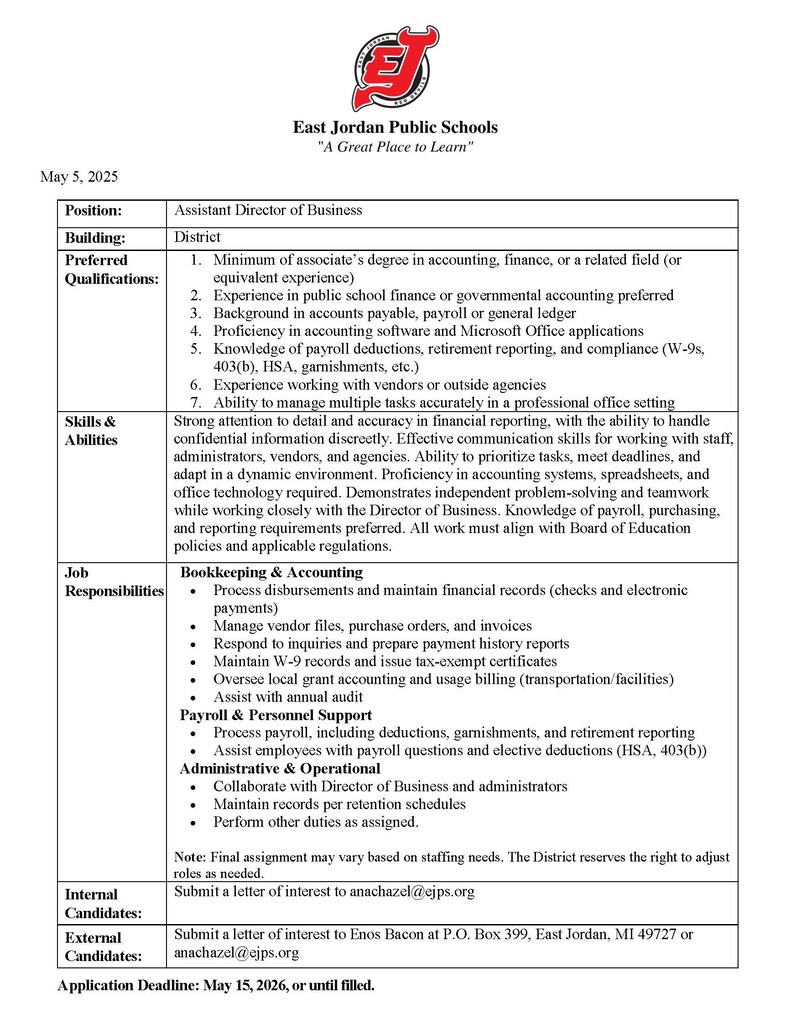 Asst Business Manager
