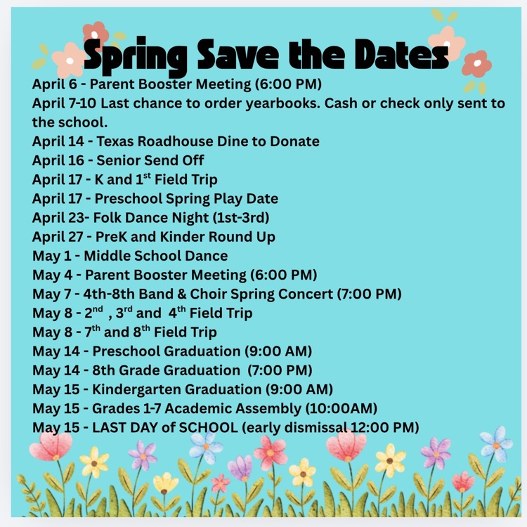  dates with all the Spring Events 