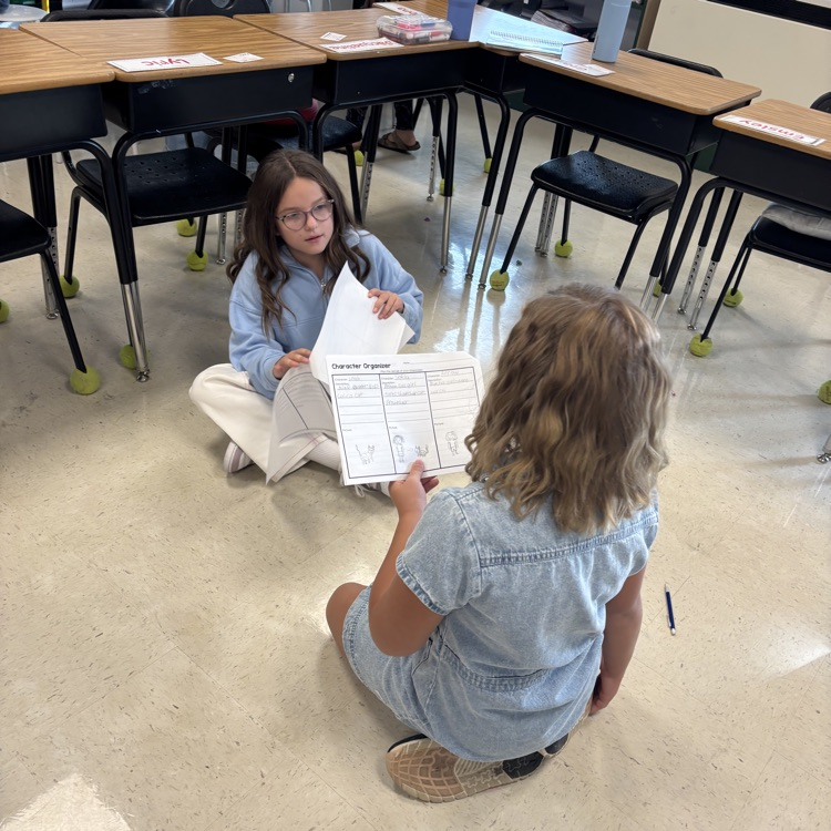 two students talking