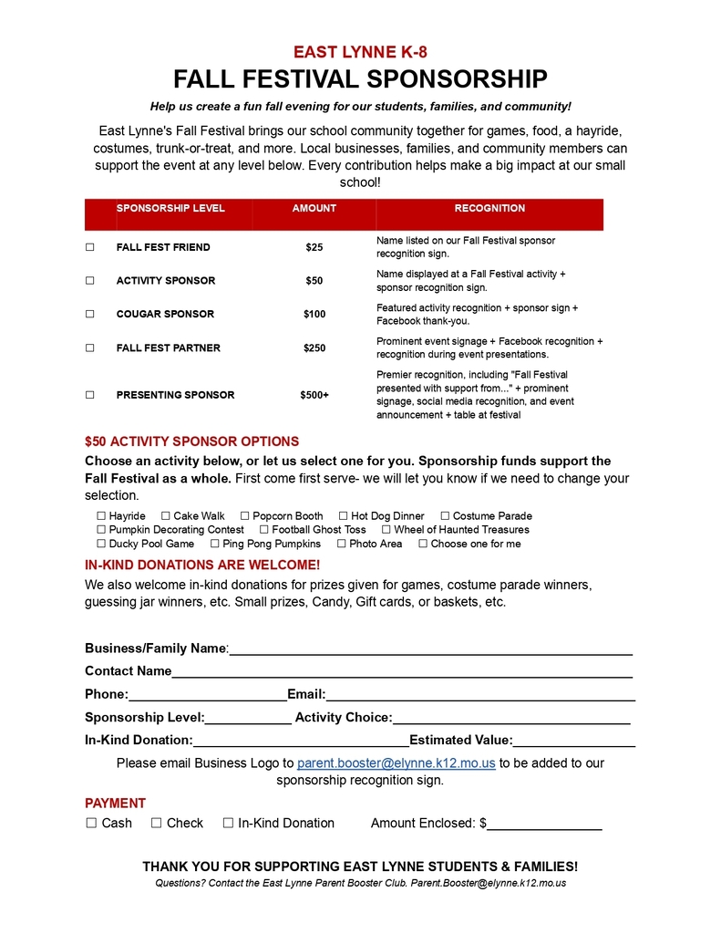 Fall Fest Sponsorship