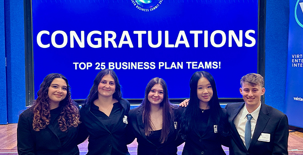 LOC8 members Laila Miranda, Olivia Barnwell, Evalia Levin, Amber Chan and Eli Gilkey.