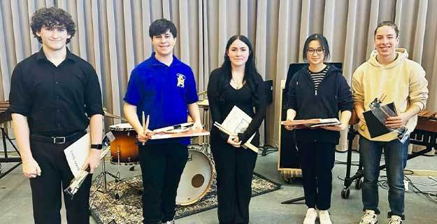 East Meadow High School percussionists perform as guest soloists