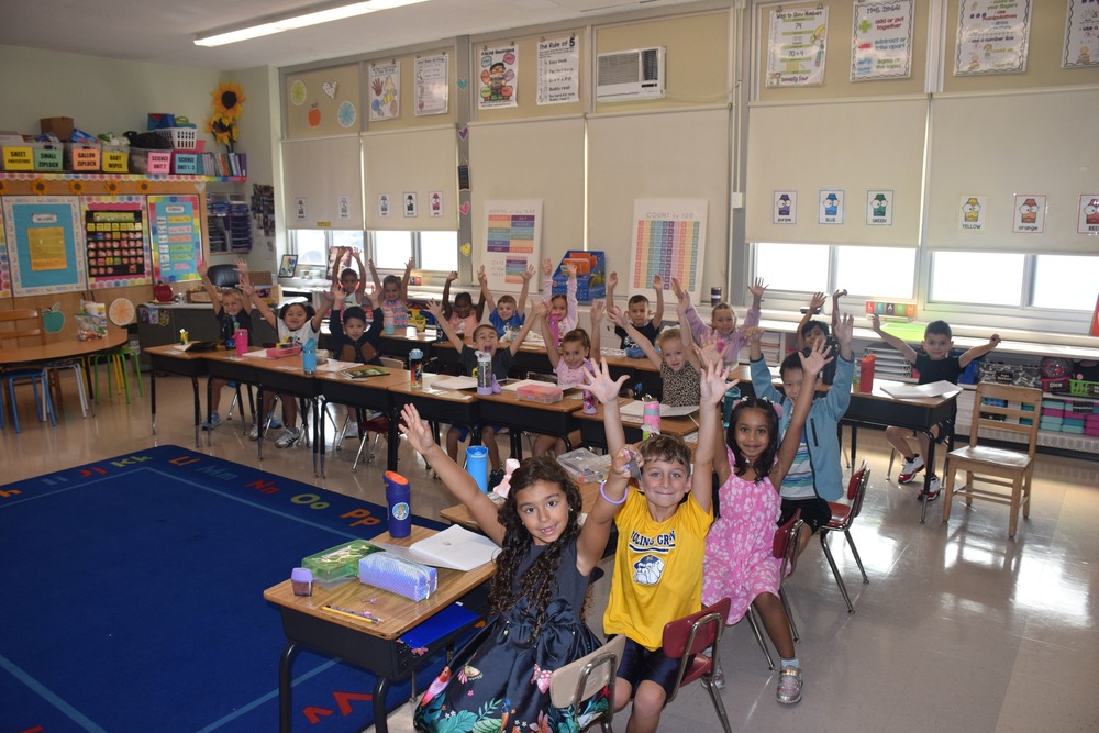 First graders at Bowling Green Elementary School in East Meadow were excited for the start of the 2025-26 school year. 