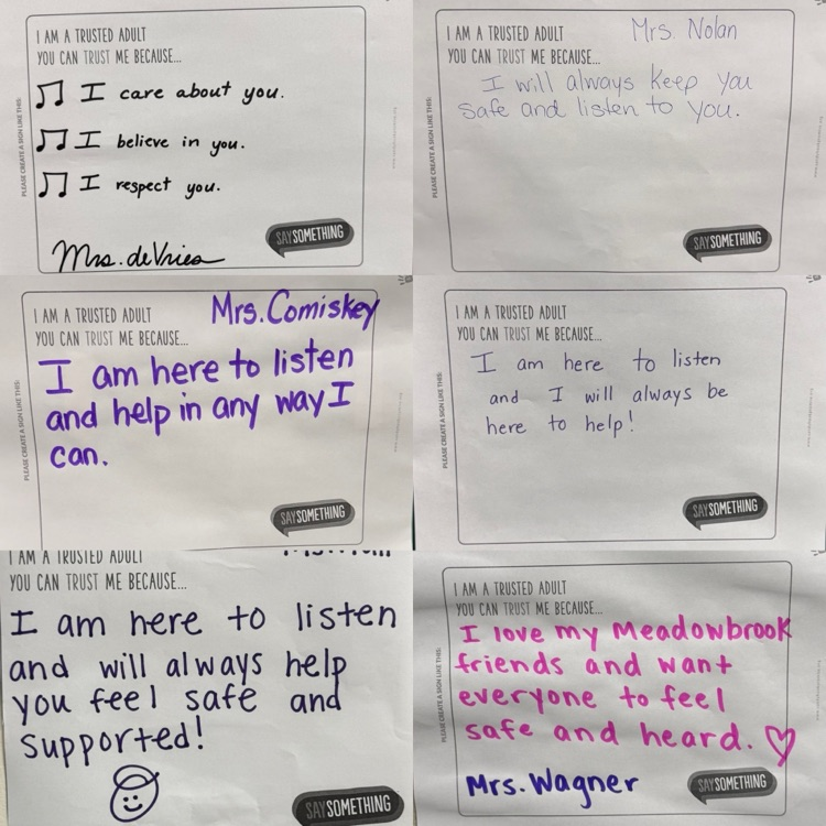 Our teachers are trusted adults for our students.