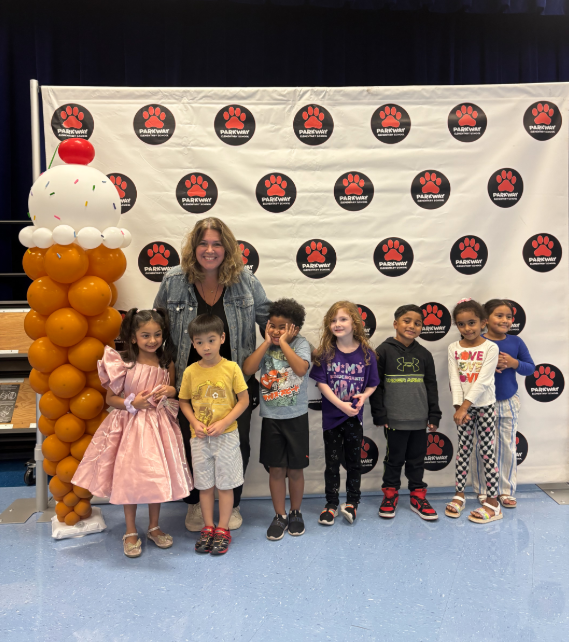 children at the kindergarten ice cream social