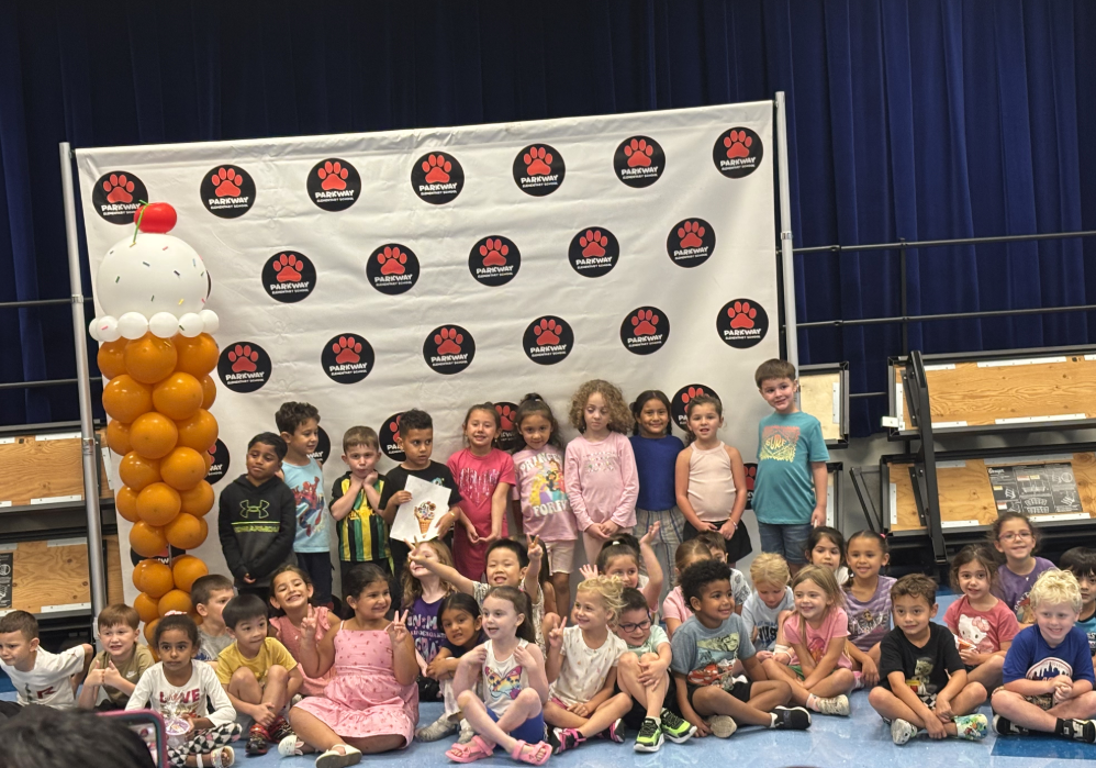 children at the kindergarten ice cream social