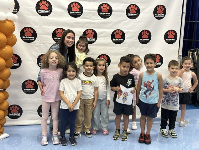 children at the kindergarten ice cream social