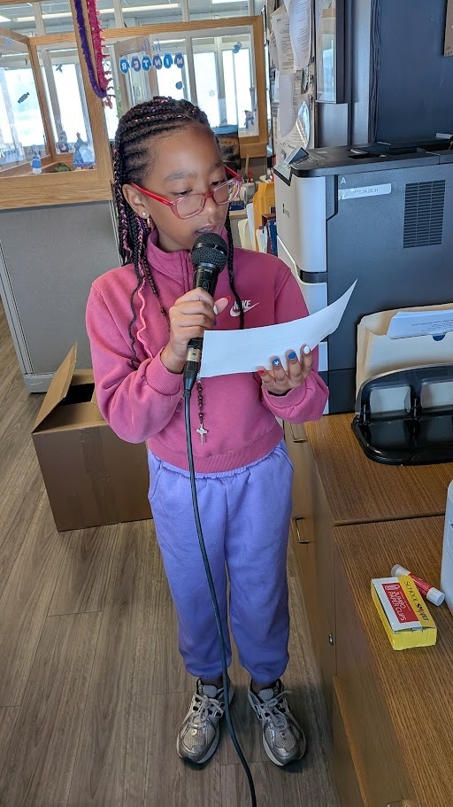 student on announcements