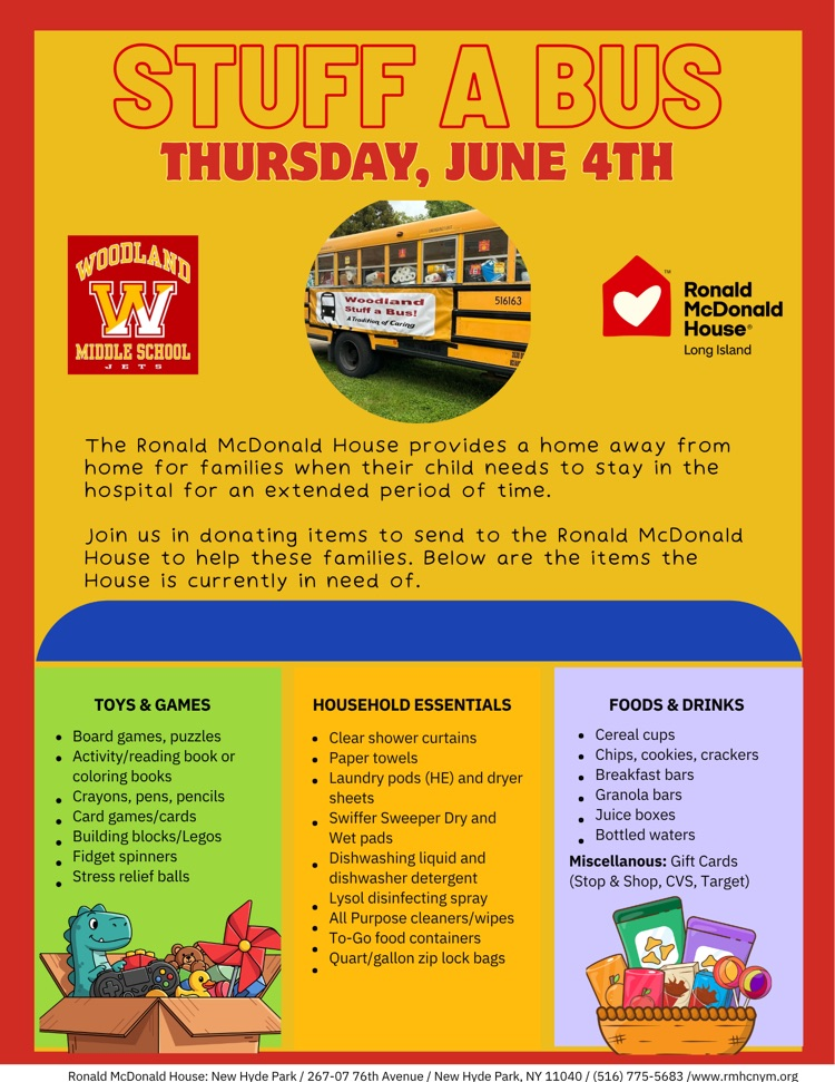 Our school community is coming together to support the Ronald McDonald House “Stuff a Bus” Fundraiser 🚌 Every item donated brings comfort, care, and support to those staying at Ronald McDonald House