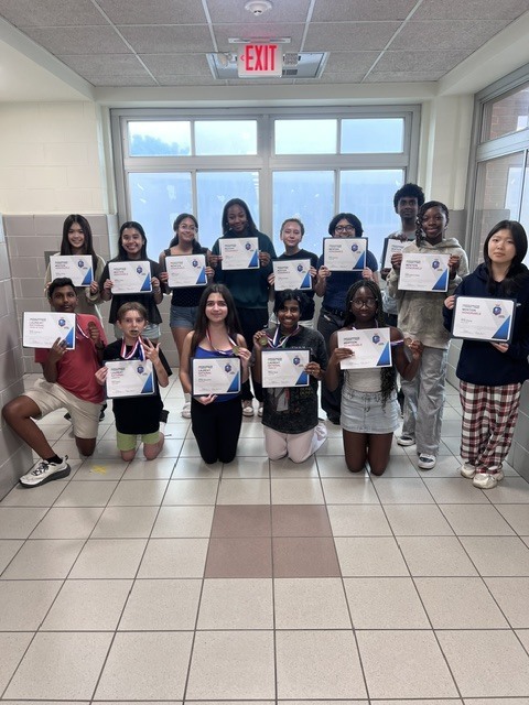 French Students with Certificates