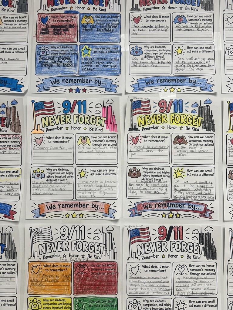 Remembrance. Unity. Hope. Our middle school students participated in meaningful activities to learn about and remember September 11th. Through reflection, discussion, and learning, students had the opportunity to understand the significance of this day and its impact on our history. As we mark 25 years, we continue to remember and learn together.