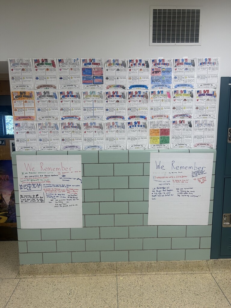 Remembrance. Unity. Hope. Our middle school students participated in meaningful activities to learn about and remember September 11th. Through reflection, discussion, and learning, students had the opportunity to understand the significance of this day and its impact on our history. As we mark 25 years, we continue to remember and learn together.