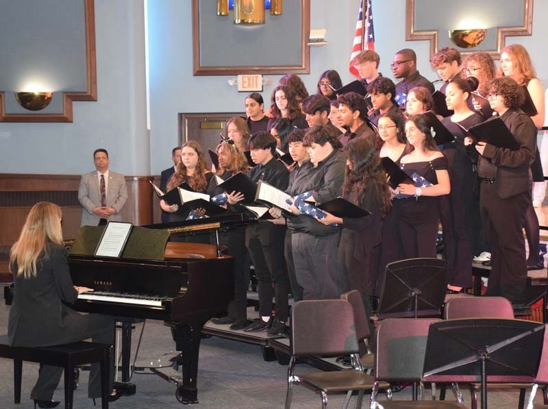Student musicians at both high schools performed numerous songs to recognize all of the veterans in attendance.