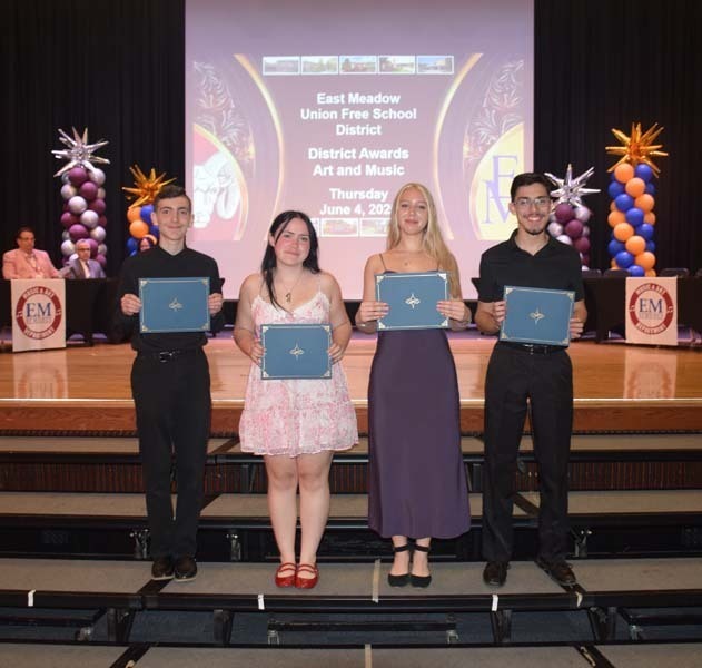 Hundreds of elementary and secondary school students were honored for their excellence in music and art during the East Meadow School District’s annual Music and Art Awards ceremony at East Meadow High School.