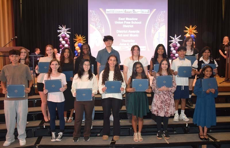 Hundreds of elementary and secondary school students were honored for their excellence in music and art during the East Meadow School District’s annual Music and Art Awards ceremony at East Meadow High School.