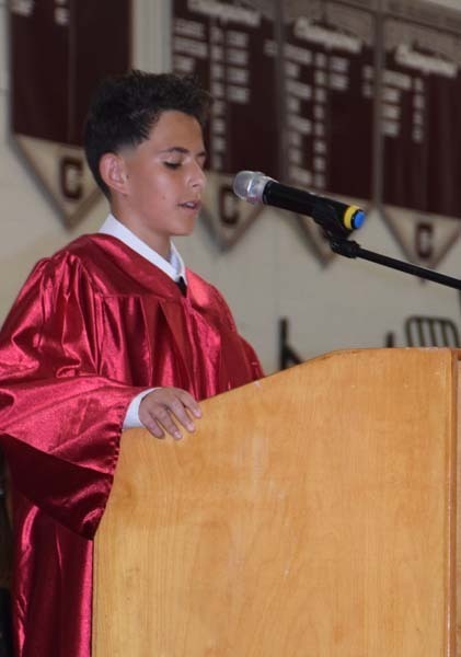 W.T. Clarke Middle School in East Meadow were proud to take the next step towards high school during their moving-up ceremony at the school’s gymnasium. 