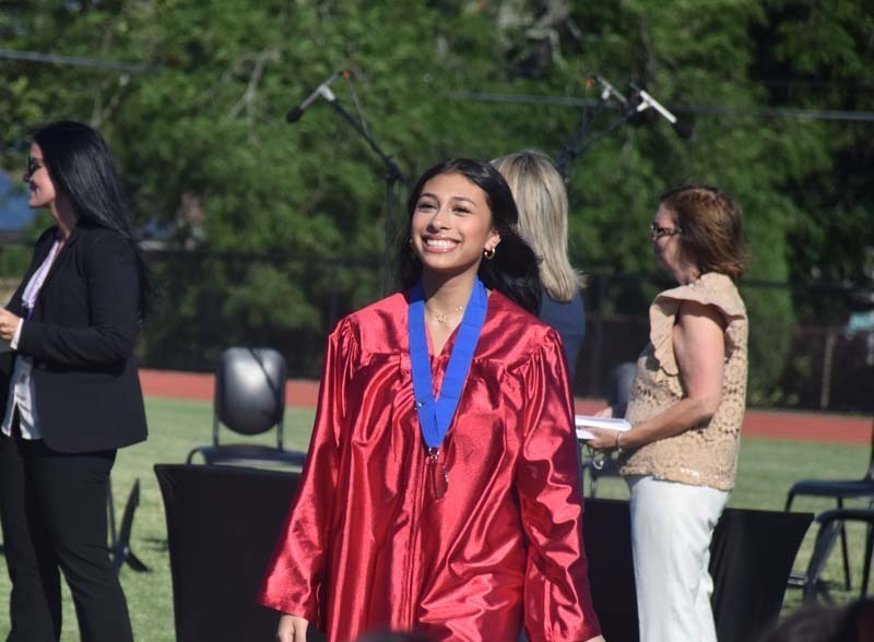 Eighth grade students at Woodland Middle School in East Meadow commemorated the culmination of their middle school years during the school’s moving-up ceremony held at the Salisbury School. 