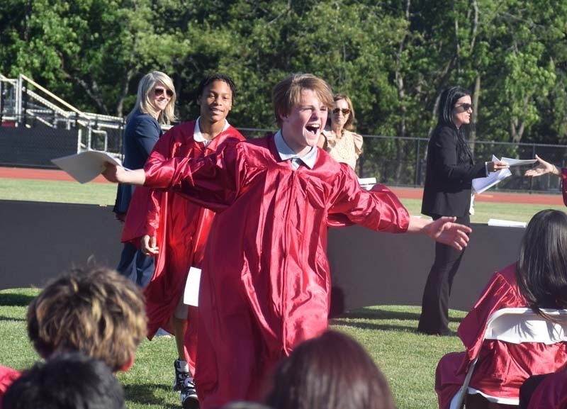 Eighth grade students at Woodland Middle School in East Meadow commemorated the culmination of their middle school years during the school’s moving-up ceremony held at the Salisbury School. 