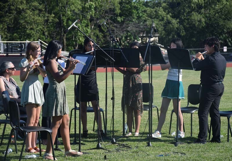 Eighth grade students at Woodland Middle School in East Meadow commemorated the culmination of their middle school years during the school’s moving-up ceremony held at the Salisbury School. 