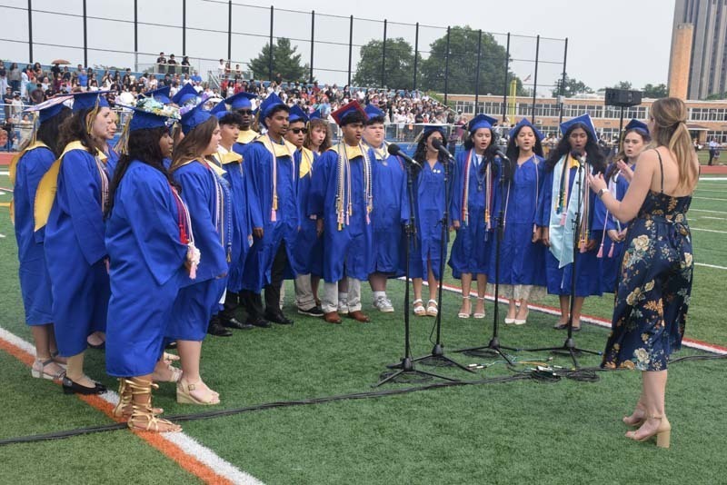 East Meadow High School seniors celebrated their completion of high school at their graduation ceremony on June 26. 