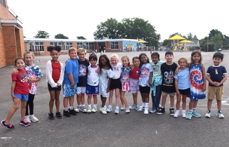 Group of children outdoors at school