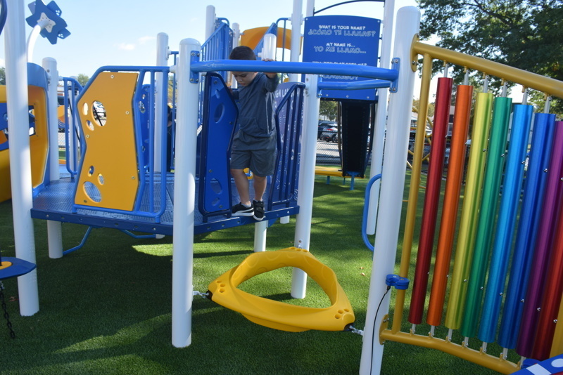 Playground ribbon cutting ceremony group photo