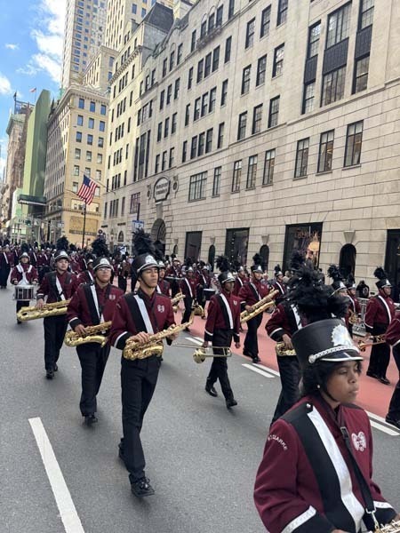 High School Marching Band proudly represented the East Meadow School District at the Deer Park Columbus Day Parade and the New York City Columbus Day Parade.