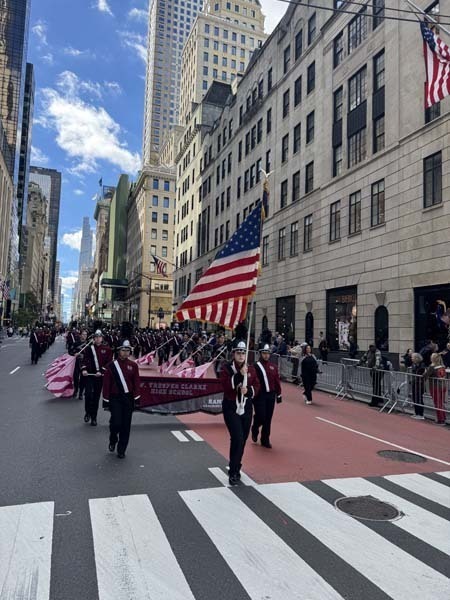 High School Marching Band proudly represented the East Meadow School District at the Deer Park Columbus Day Parade and the New York City Columbus Day Parade.
