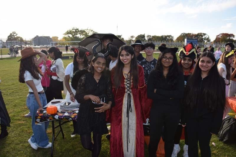Students dressed up in costumes