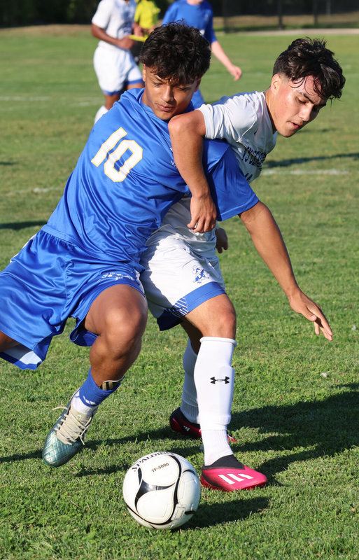 Senior midfielder/striker Matt Rivas, left, played on the Jets’ 2023 county championship team and is a consistent weapon.