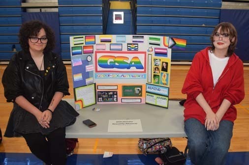 Students presenting their clubs at Clubs and Activities Fair.
