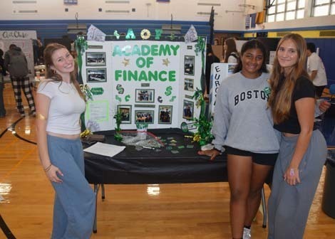 Students presenting their clubs at Clubs and Activities Fair.