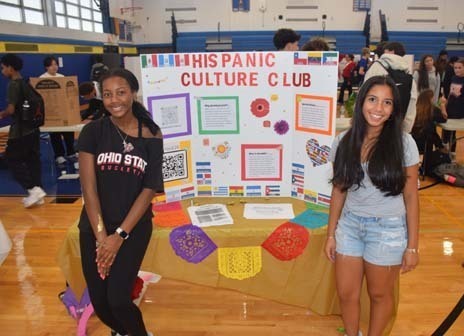 Students presenting their clubs at Clubs and Activities Fair.