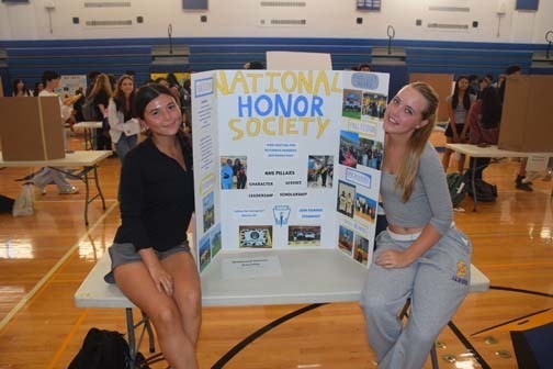 Students presenting their clubs at Clubs and Activities Fair.