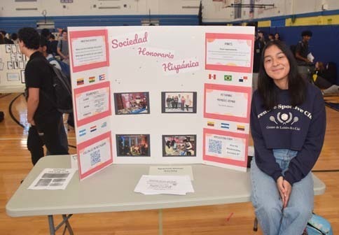 Students presenting their clubs at Clubs and Activities Fair.