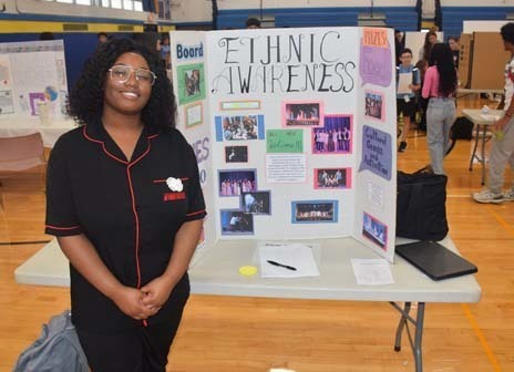 Students presenting their clubs at Clubs and Activities Fair.