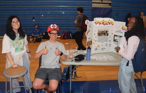 Students presenting their clubs at Clubs and Activities Fair.