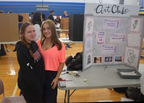 Students presenting their clubs at Clubs and Activities Fair.