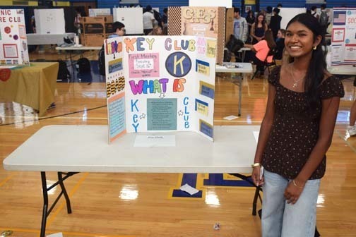 Students presenting their clubs at Clubs and Activities Fair.