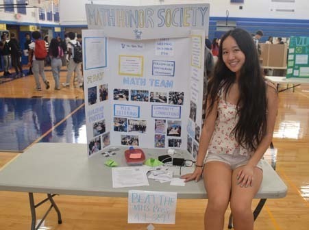 Students presenting their clubs at Clubs and Activities Fair.
