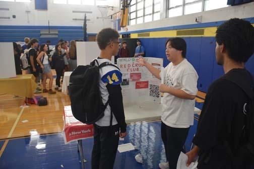 Students presenting their clubs at Clubs and Activities Fair.